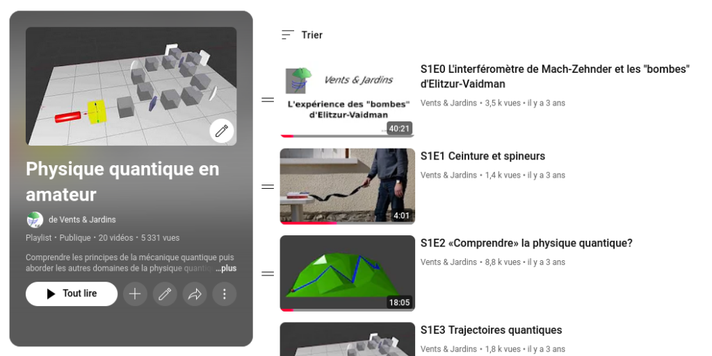 Lien vers la série Youtube sur la quantique